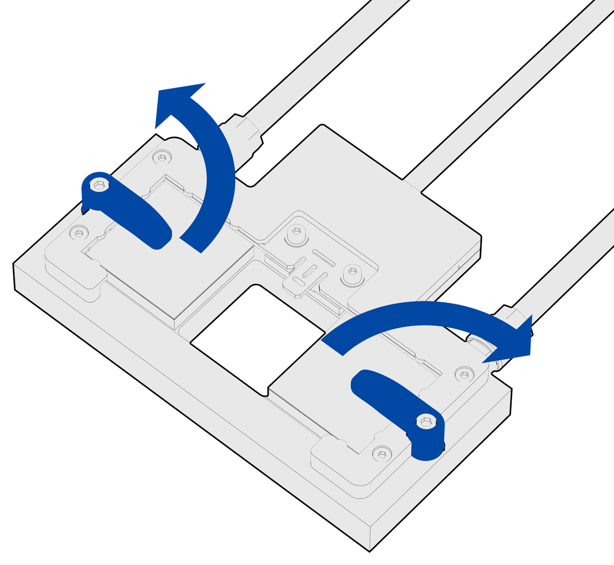 Step 1 of 5: Open both clamps